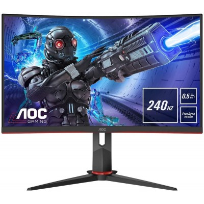 Монитор AOC C27G2ZU 27" C27G2ZU Black-Red (VA, изогнутый, 1920x1080, 240Hz, 0.5 ms, 178°/178°, 300 cd/m, 80M:1, +2xHDMI 2.0, +DisplayPort 1.2, +4xUSB 3.2, +MM, +регулировка по высоте, FreeSync)