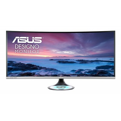 Монитор ASUS MX38VC ASUS 38" MX38VC IPS LED изогнутый, 3840x1600, 5ms, 300cd/m2, 100Mln:1, 178°/178°, 2*HDMI, DP, USB-Hub, USB Type-C, 60Hz, Aura light, колонки, Frameless, Black and Space Gray, 90LM03B0-B011