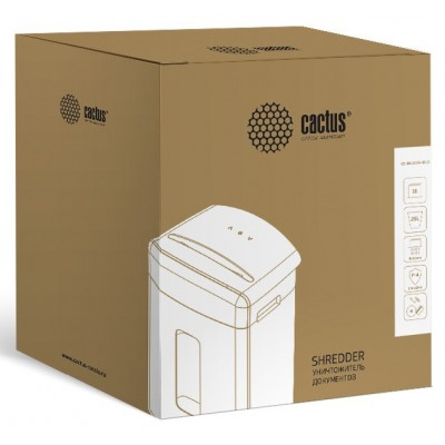 Шредер Cactus CS-SH-16-25-4X12 (секр.P-4)/фрагменты/16лист./25лтр./скрепки/скобы/пл.карты/CD