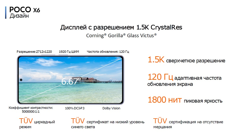 POCO X6 Дисплей