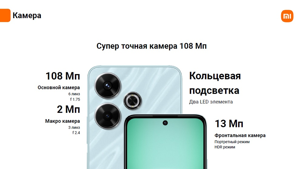 Xiaomi Redmi 13 Супер точная камера 108 Мп