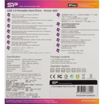 Внешний накопитель Silicon-Power Armor A60 2TB SP020TBPHDA60S3K