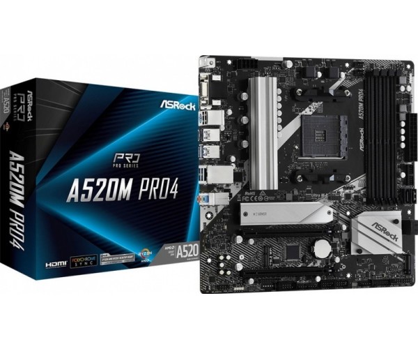 Материнская плата ASRock A520M Pro4
