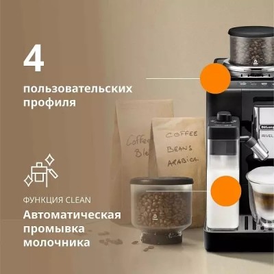 Кофемашина Delonghi Rivelia EXAM440.55.B серебристый/черный (0132215472)