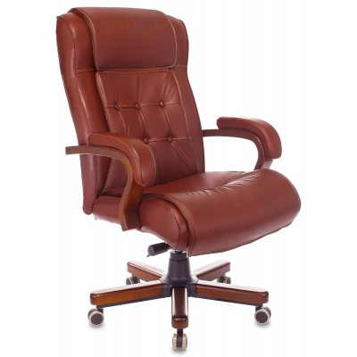 Кресло руководителя Бюрократ T-9926WALNUT, обивка: кожа, цвет: светло-коричневый (T-9926WALNUT/CHOK)