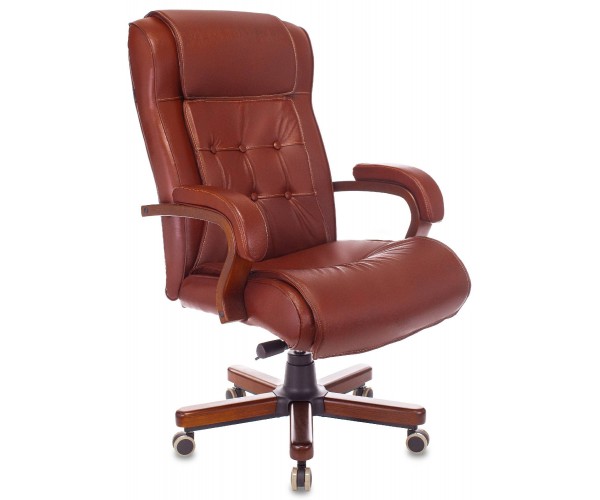 Кресло руководителя Бюрократ T-9926WALNUT, обивка: кожа, цвет: светло-коричневый (T-9926WALNUT/CHOK)