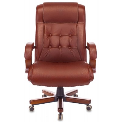 Кресло руководителя Бюрократ T-9926WALNUT, обивка: кожа, цвет: светло-коричневый (T-9926WALNUT/CHOK)