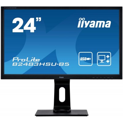 Монитор IIYAMA ProLite B2483HSU-B5 24", черный (B2483HSU-B5)