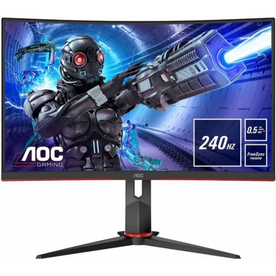 Монитор AOC C27G2ZE 27" C27G2ZE Black-Red (VA, изогнутый, 1920x1080, 240Hz, 0.5 ms, 178°/178°, 300 cd/m, 80M:1, +2xHDMI 2.0, +DisplayPort 1.2, FreeSync)