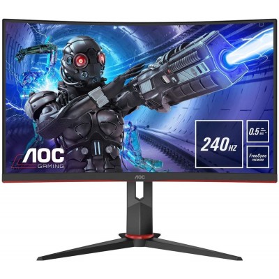 Монитор AOC C27G2ZU 27" C27G2ZU Black-Red (VA, изогнутый, 1920x1080, 240Hz, 0.5 ms, 178°/178°, 300 cd/m, 80M:1, +2xHDMI 2.0, +DisplayPort 1.2, +4xUSB 3.2, +MM, +регулировка по высоте, FreeSync)