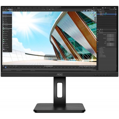 Монитор AOC 27P2C 27" 27P2C Black с поворотом экрана (IPS, 1920x1080, 75Hz, 4 ms, 178°/178°, 250 cd/m, 50M:1, +HDMI, +DisplayPort 1.2, +4xUSB 3.2, +USB-Type C, +MM)
