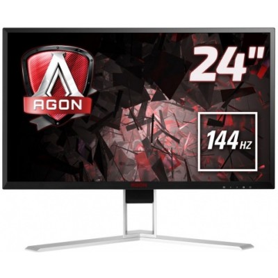 Монитор AOC AG241QX 23.8" AOC AGON AG241QX Black-Red с поворотом экрана (LED, 2560x1440, 144Hz, 1 ms, 170°/160°, 350 cd/m, 50M:1, +DVI, +2xHDMI, +MHL, +DisplayPort, +4xUSB, +MM)