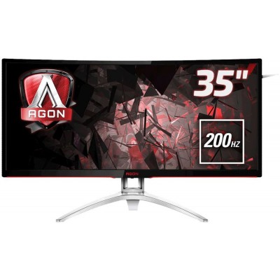 Монитор AOC AG352QCX 35" AOC AGON AG352QCX Silver-Black с поворотом экрана (MVA, изогнутый, 2560x1080, 200Hz, 4 ms, 178°/178°, 300 cd/m, 50M:1, +DVI, +HDMI, +DisplayPort, +2xUSB, +MM, +MHL, Adaptive-S