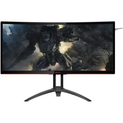 Монитор AOC AG352UCG6 35" AOC AGON AG352UCG6 Black (MVA, изогнутый, LED, 3440x1440, 4 ms, 178°/178°, 300 cd/m, 2500:1, +HDMI, +DisplayPort, +2xUSB, +MM, +регулировка по высоте)