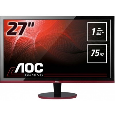 Монитор AOC G2778VQ 27" AOC G2778VQ Black-Red (LED, 1920x1080, 1 ms, 170°/160°, 300 cd/m, 80M:1, +HDMI, +DisplayPort, +MM)