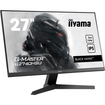 Монитор IIYAMA G2740HSU-B1 27'' [16:9] 1920х1080(FHD) IPS, nonGLARE, 250cd/m2, H178°/V178°, 1000:1, 80M:1, 16,7 миллионов цветов, 1ms, HDMI, DP, USB-Hub, Tilt, Speakers, Audio out, 3Y, Black (G2740HSU-B1)