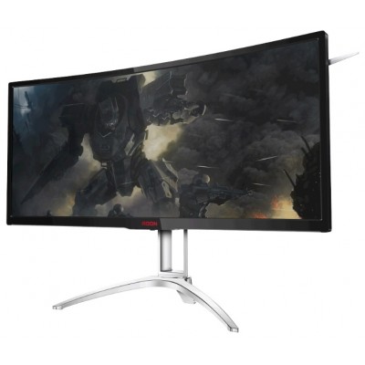 Монитор AOC AG352UCG 35" AOC AGON AG352UCG Silver-Black с поворотом экрана (MVA, изогнутый, 3440x1440, 100Hz, 4 ms, 178°/178°, 300 cd/m, 2000:1, +HDMI, +DisplayPort, +2xUSB, +MM, NVIDIA G-SYNC)