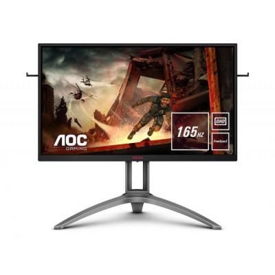 Монитор AOC AG273QX МОНИТОР 27" AOC AGON AG273QX Black-Silver с поворотом экрана (VA, 2560x1440, 165Hz, HDR400, 1 ms, 178°/178°, 400 cd/m, 50M:1, +HDMI 2.0, +DisplayPort 1.2, +4xUSB 3.0, +MM, FreeSync2)