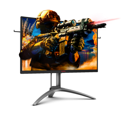 Монитор AOC AG273QZ 27" AGON AG273QZ Black-Silver (2560x1440, 240Hz, HDR400, 0.5 ms, 170°/160°, 400 cd/m, 80M:1, +2xHDMI 2.0, +2xDisplayPort 1.4, +4xUSB 3.2, +MM)