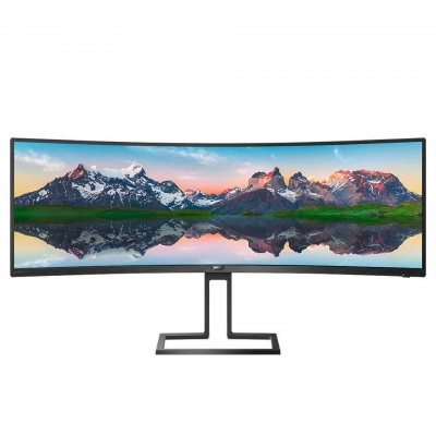 Монитор Philips 498P9/00 49" 498P9 Black (VA, изогнутый, 5120x1440, 5 ms, 178°/178°, 450 cd/m, 80M:1, +2xHDMI 2.0, +DisplayPort 1.4, +6xUSB 3.2, +MM, +регулировка по высоте)