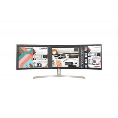 Монитор LG 49WL95C-W 49" 49WL95C-W LED изогнутый 5120x1440, 5ms, 350cd/m2, 1200:1 (Mega DCR), 178°/178°, 2*HDMI, USB-hub, DP, колонки 20Wx2, HAS, Pivot, Tilt, VESA, Silver-White