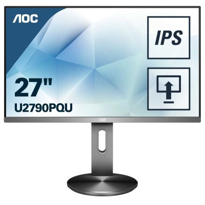 Монитор AOC U2790PQU 27" AOC U2790PQU Gray с поворотом экрана (4K, IPS, 3840x2160, 5 ms, 178°/178°, 350 cd/m, 50M:1, +HDMI, +HDMI 2.0, +DisplayPort 1.2, +2xUSB 3.0, +MM)