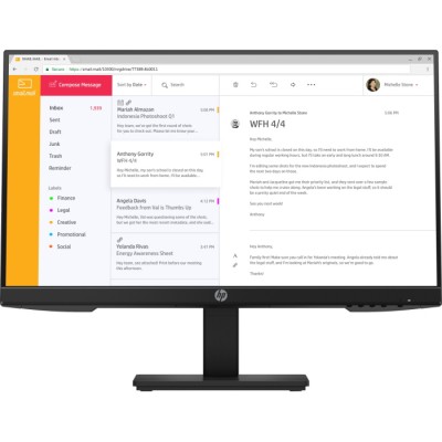 Монитор HP P24h G4 23.8",1920 x 1080,75 Гц, IPS,5 мс,1000:1,250 кд/м2,178/178,VGA,DisplayPort1.2,HDMI 1.4,(7VH44AA)