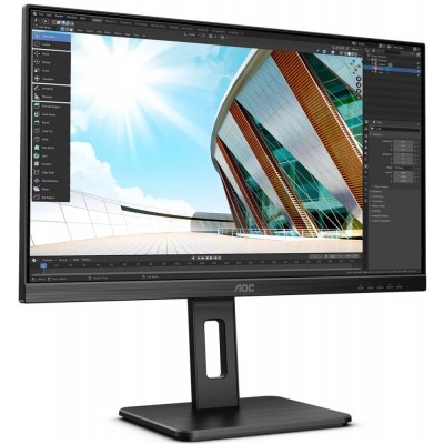 Монитор AOC 27P2C 27" 27P2C Black с поворотом экрана (IPS, 1920x1080, 75Hz, 4 ms, 178°/178°, 250 cd/m, 50M:1, +HDMI, +DisplayPort 1.2, +4xUSB 3.2, +USB-Type C, +MM)