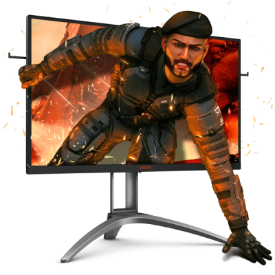 Монитор AOC AG273QX МОНИТОР 27" AOC AGON AG273QX Black-Silver с поворотом экрана (VA, 2560x1440, 165Hz, HDR400, 1 ms, 178°/178°, 400 cd/m, 50M:1, +HDMI 2.0, +DisplayPort 1.2, +4xUSB 3.0, +MM, FreeSync2)