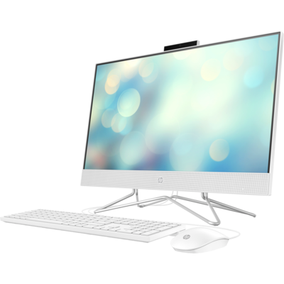Моноблок HP 22-df0013ur 21.5" Full HD Celeron J4025, 4GB DDR4 2400 (1x4GB), HDD 1Tb, Intel Internal Graphics, noDVD, kbd&mouse wired, HD Webcam, Snow White, Win10, 1Y Wty