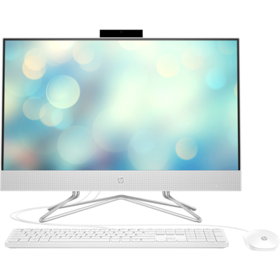 Моноблок HP 24-df0029ur 23.8" Full HD Celeron J4025, 4GB DDR4 2400 (1x4GB), SSD 128Gb, Intel Internal Graphics, noDVD, kbd&mouse wired, HD Webcam, Snow White, FreeDos, 1Y Wty