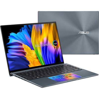 Ноутбук Asus Zenbook 14X OLED UX5400EG-L7200 Core i7 1165G7 16Gb /SSD512Gb /NVIDIA GeForce MX450 2Gb /14" /OLED /2.8K (2880x1800) /noOS /grey/ WiFi BT /Cam (90NB0T81-M003R0)