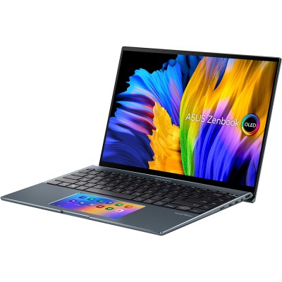 Ноутбук Asus Zenbook 14X OLED UX5400EG-L7200 Core i7 1165G7 16Gb /SSD512Gb /NVIDIA GeForce MX450 2Gb /14" /OLED /2.8K (2880x1800) /noOS /grey/ WiFi BT /Cam (90NB0T81-M003R0)