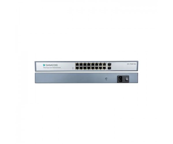 Коммутатор Dante 16х 1000BASE-T, 2х SFP (1200 Вт, до 95 Вт на 1 порт)