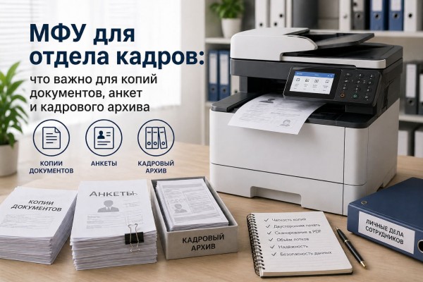 МФУ для отдела кадров: что важно для копий документов, анкет и кадрового архива