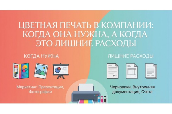 Цветная печать в компании: когда она нужна, а когда это лишние расходы