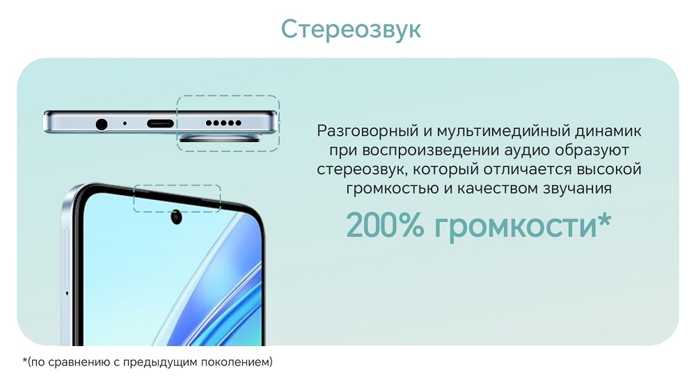 HONOR X7b Стереозвук