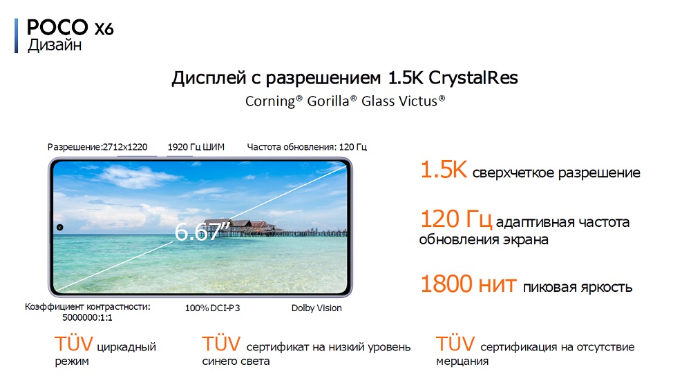 POCO X6 Дисплей