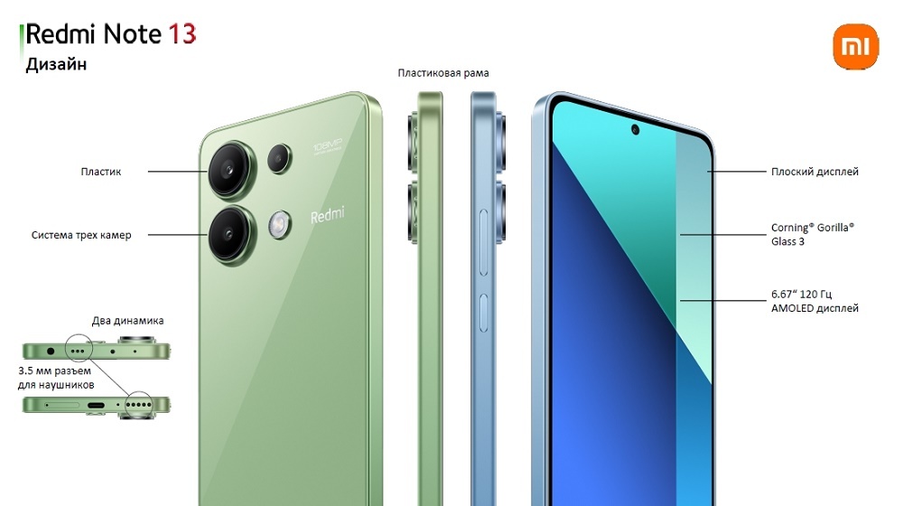 XIAOMI Redmi Note 13 Дизайн
