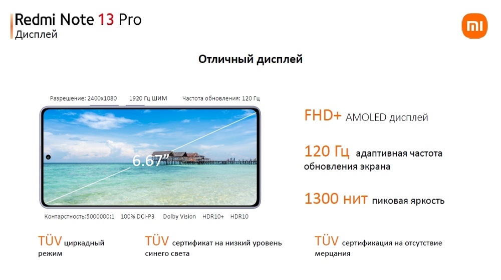 XIAOMI Redmi Note 13 Pro Отличный дисплей