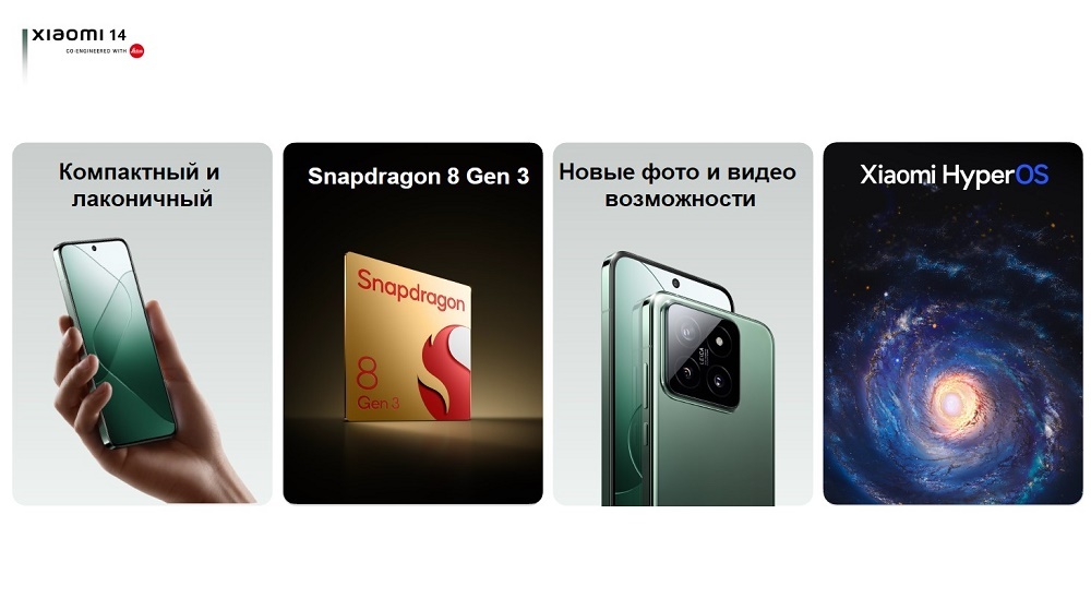 Смартфон Xiaomi 14 12GB/512GB White RU Компактный и лаконичный