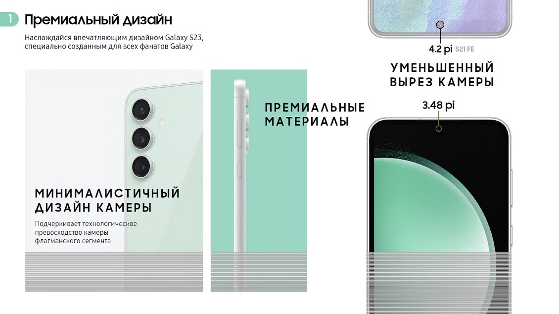 Samsung Galaxy S23 FE Премиальный дизайн