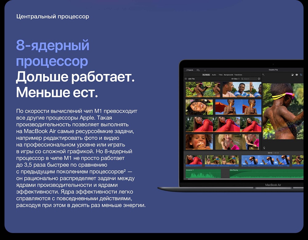 Apple MacBook Air (M1, 2020) 8-ядерный процессор