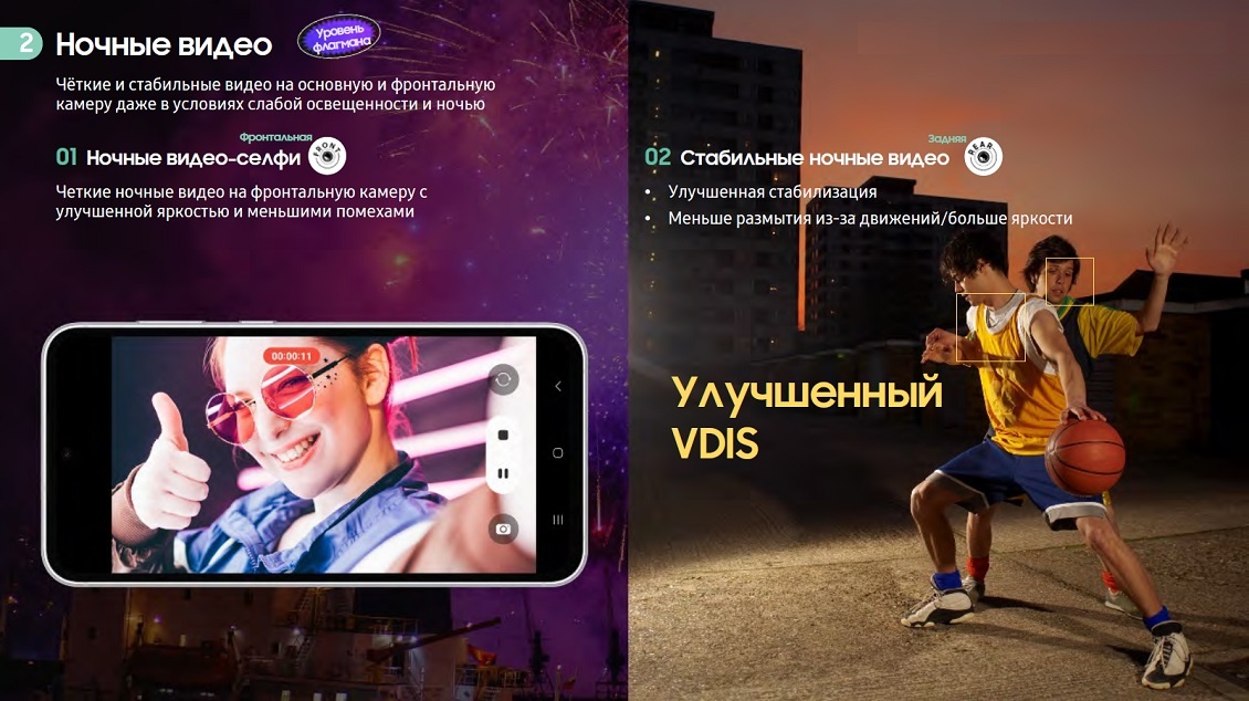 Samsung Galaxy S23 FE Ночные видео