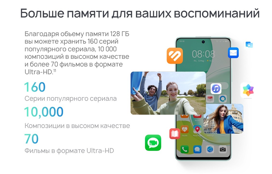 Huawei nova 11i Больше памяти для ваших воспоминаний