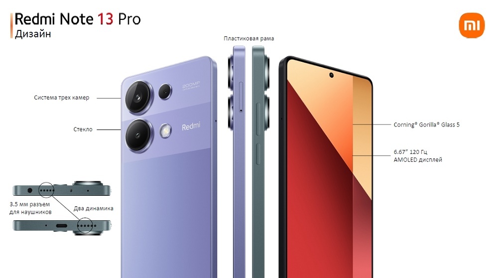 XIAOMI Redmi Note 13 Pro Дизайн
