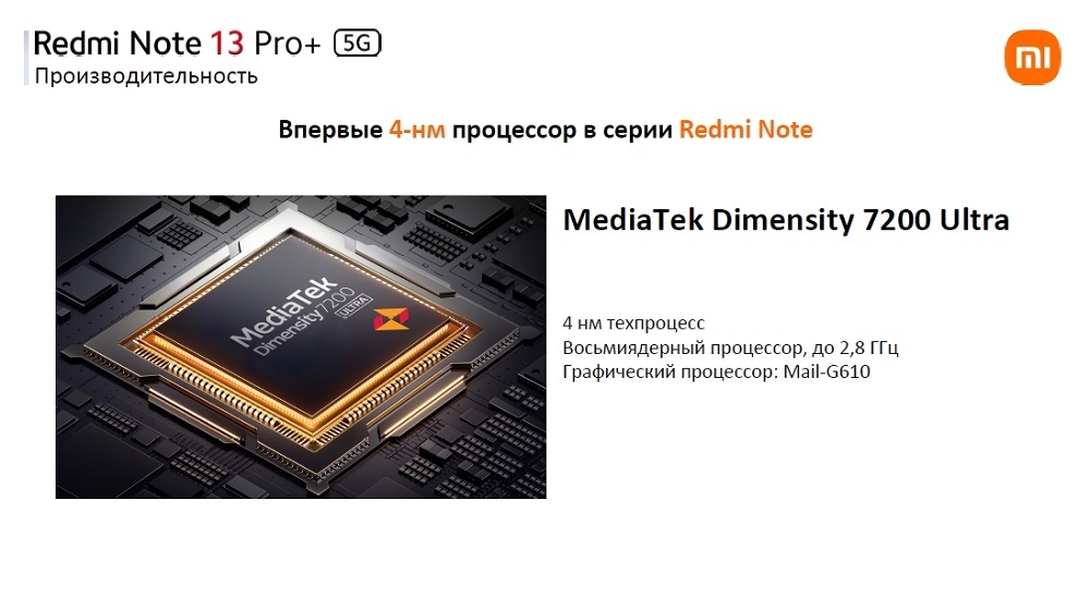 XIAOMI Redmi Note 13 Pro+ 4-нм процессор