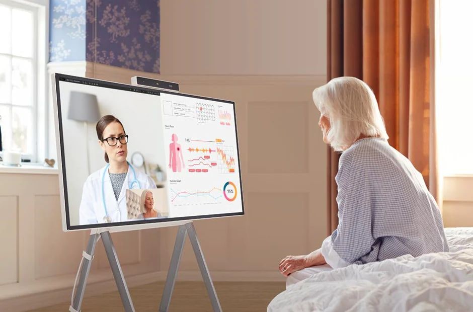 LG One Quick Flex, кабинет врача, телемедицина, совместное рабочее пространство, дизайнерский офис, палаты в больницах и домах длительного ухода, видеозвонок, работа из дома, детский сад, Дистанционное обучение